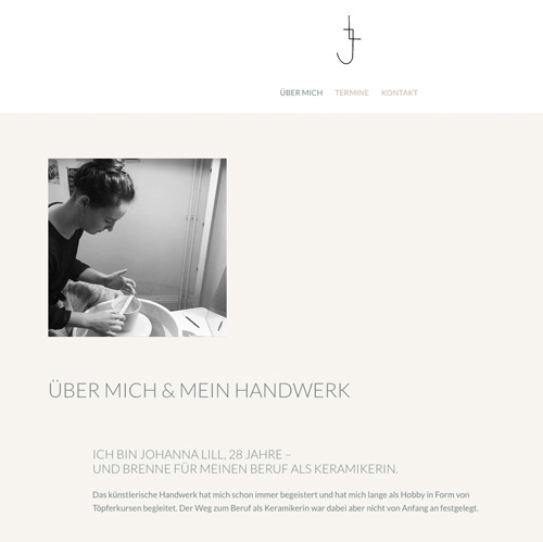 Webdesign – Johanna Lill Ceramics