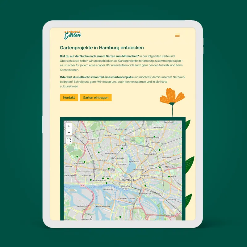 Hamburgs Gärten – Webdesign