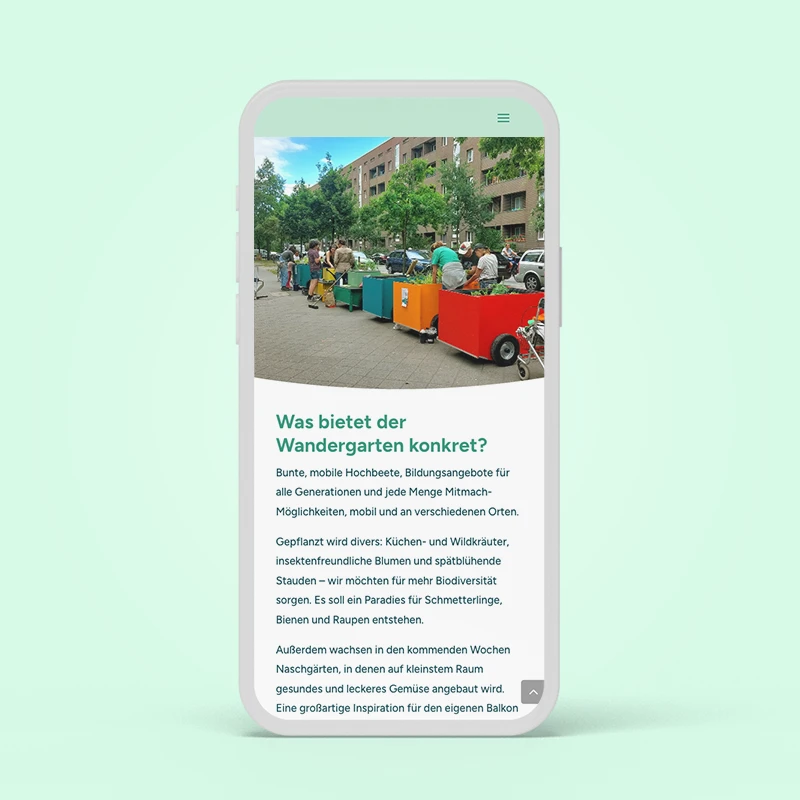 Webdesign – Hamburger Wandergarten