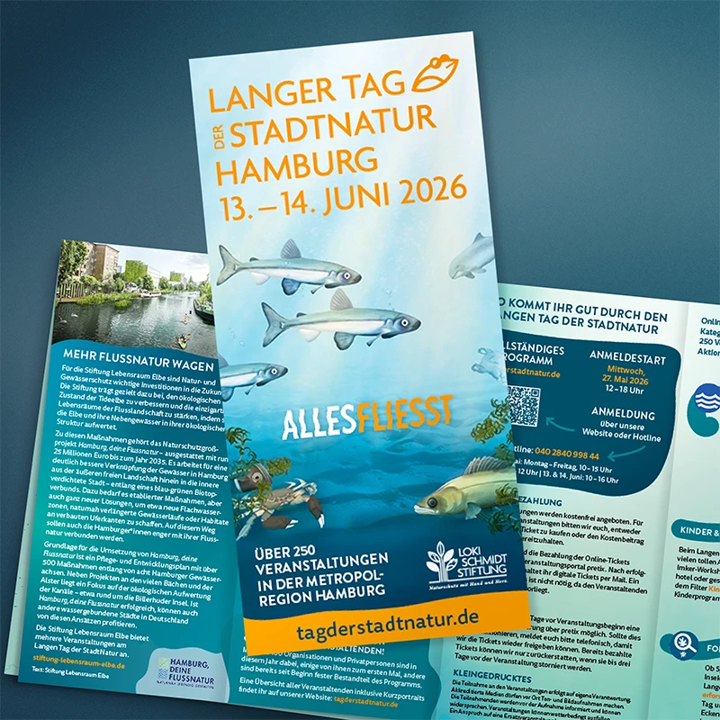 Faltplan mit Übersichtskarte – Langer Tag der StadtNatur Hamburg 2026